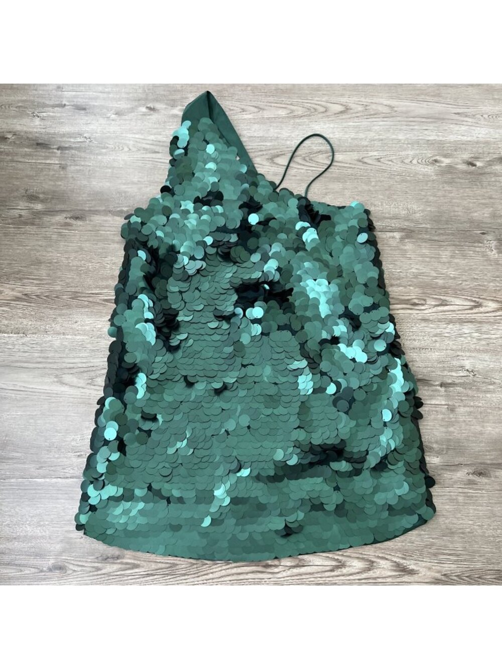 Maeve Sequin‎ One Shoulder Mini Dress Womens S Emerald Green